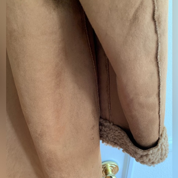 NWT MICHAEL KORS Faux Fur Brown Coat Snap Close Large Pockets Logo on Sleeve XL - Picture 6 of 16